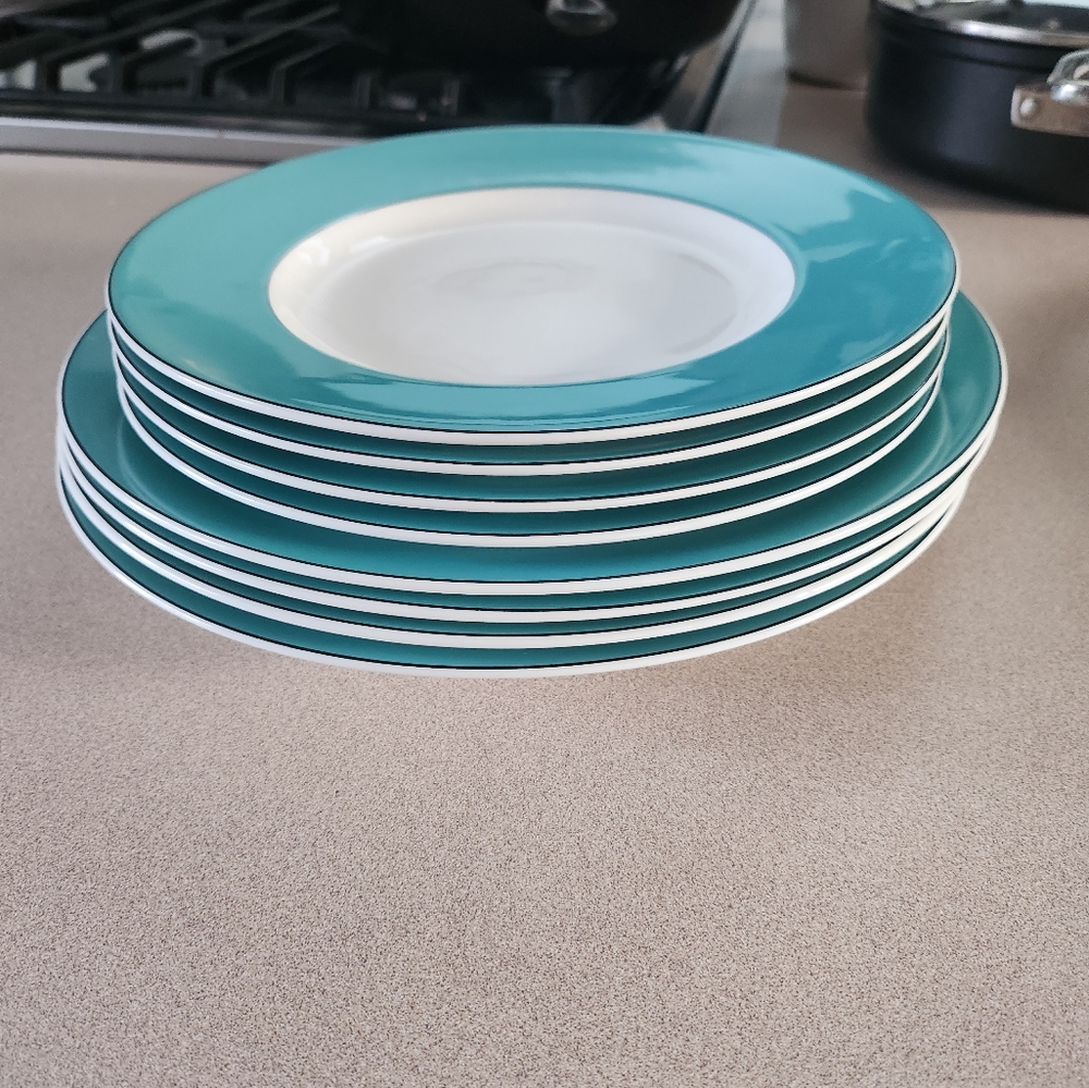 Kate Spade Rutherford Circle Turquoise Plate Set - Picture 4 of 4